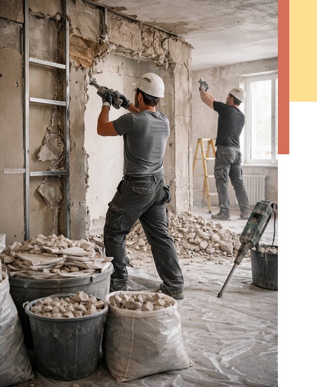 Демонтажные работы в Коркино от 2803 руб. — услуги и цена под ключ | ОТДЕЛОЧНИК-Крк