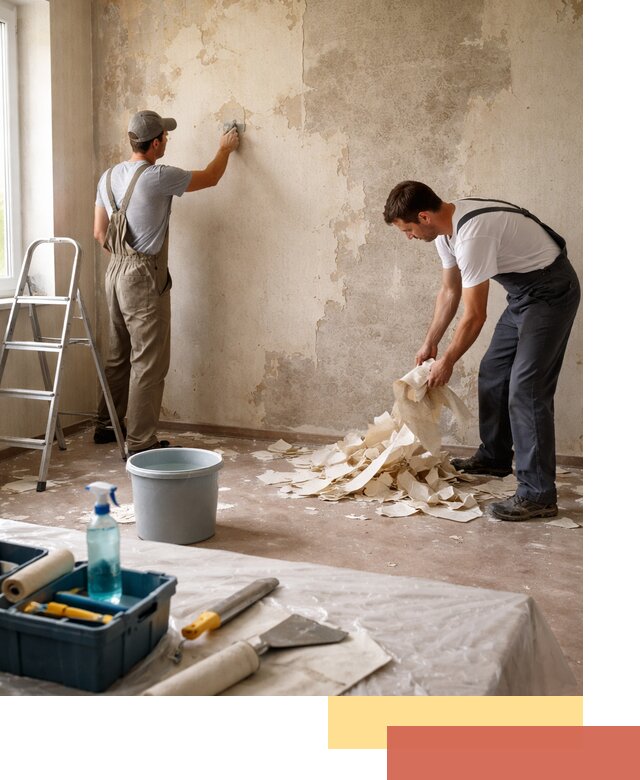 Снятие старых обоев в Коркино быстро и качественно