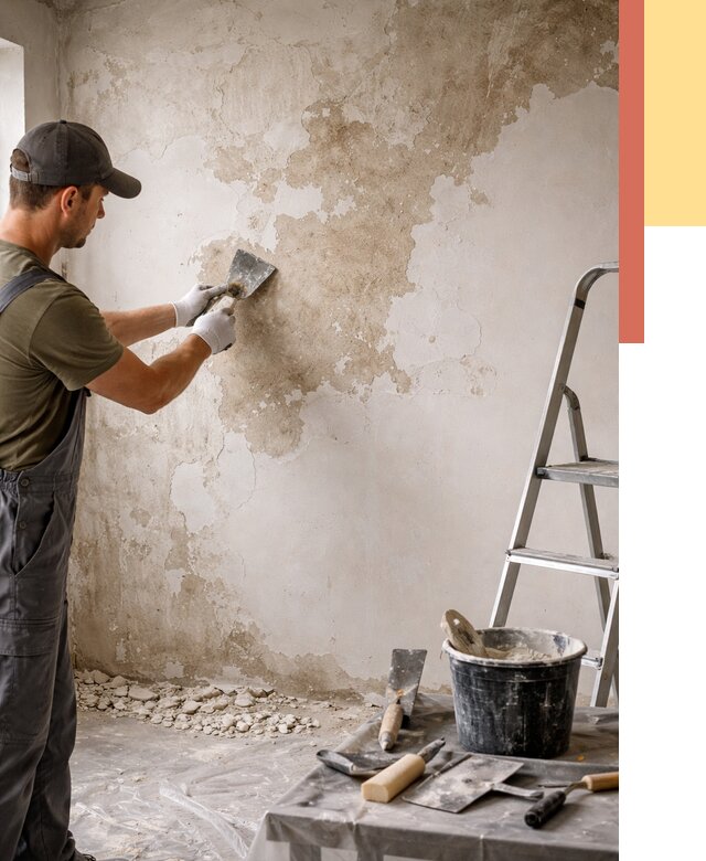 Снятие старой шпаклевки в Коркино от 1920 руб. — быстро и недорого | ОТДЕЛОЧНИК-Крк