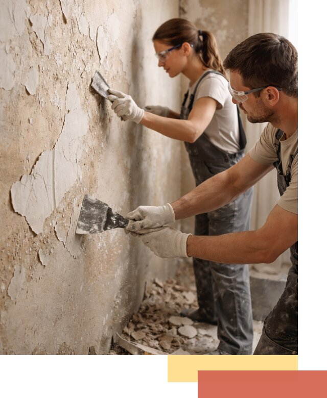 Снятие старой шпаклевки и подготовка поверхностей в Коркино