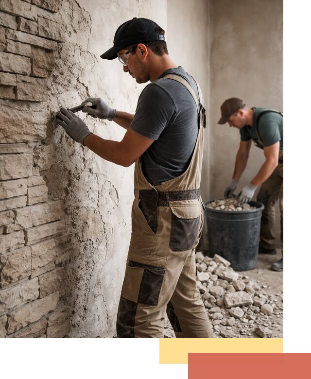 Демонтаж декоративного камня в Коркино профессионально и безопасно