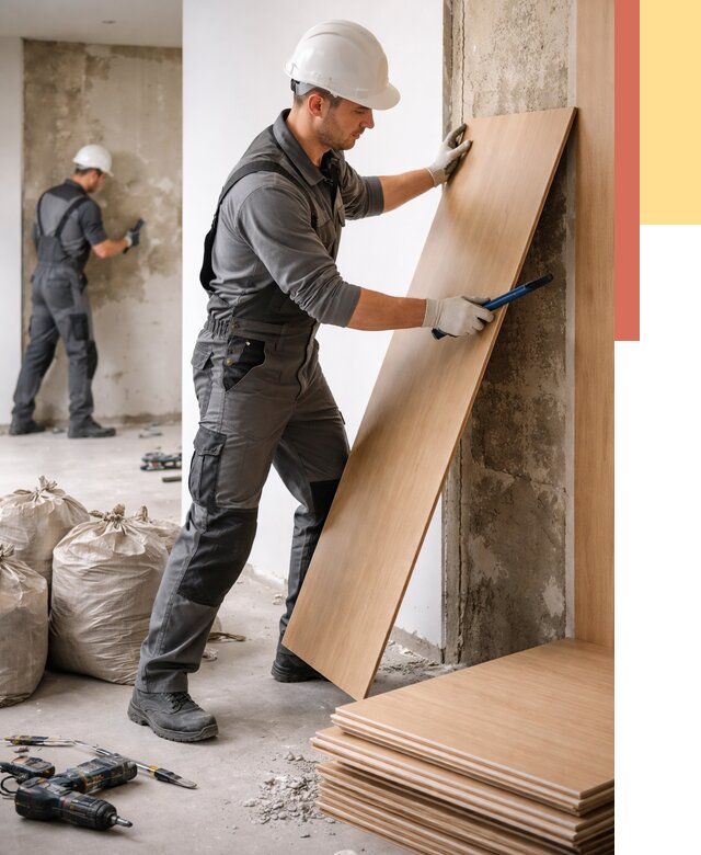 Демонтаж стеновых панелей в Коркино от 3633 руб. за м² быстро и недорого | ОТДЕЛОЧНИК-Крк