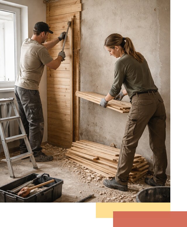 Демонтаж вагонки со стен в Коркино — профессиональный демонтаж