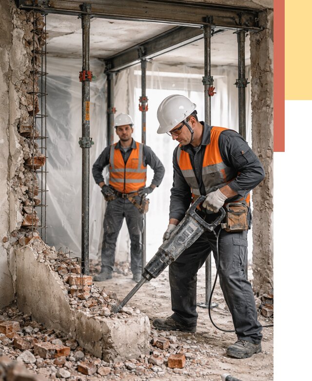 Снос несущих стен в Коркино от 10641 руб. — демонтаж несущей стены под ключ | ОТДЕЛОЧНИК-Крк