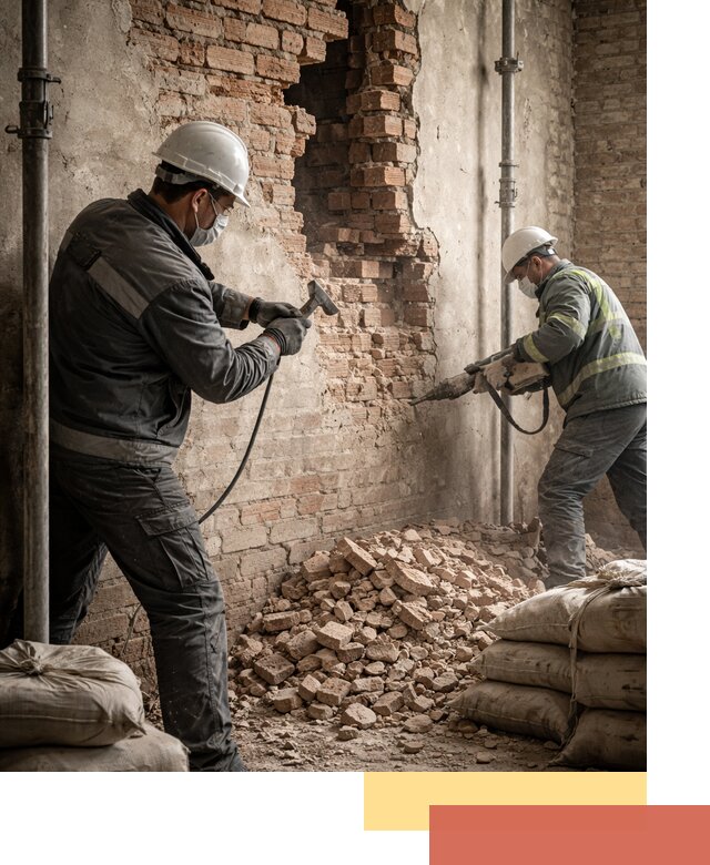 Демонтаж кирпичных стен в Коркино быстро и безопасно