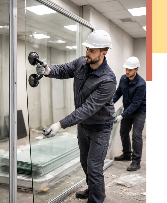 Демонтаж стеклянных перегородок в Коркино от 3322 руб. — быстро и недорого | ОТДЕЛОЧНИК-Крк