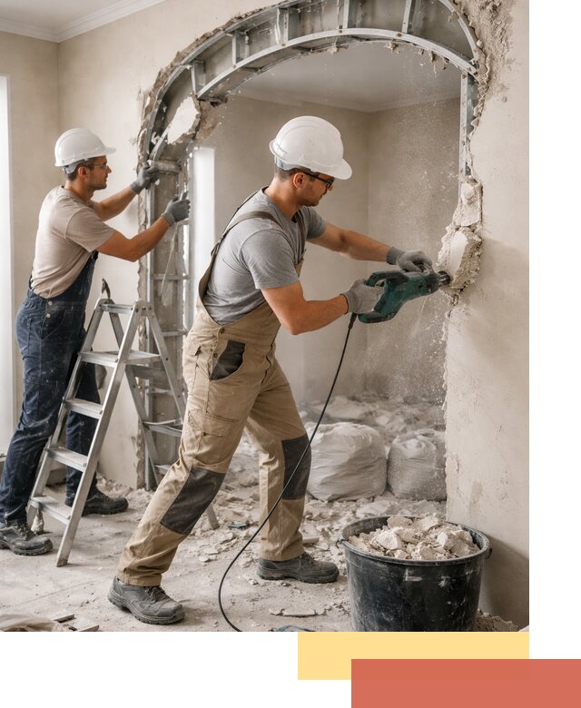 Демонтаж гипсокартонной арки в Коркино быстро и аккуратно