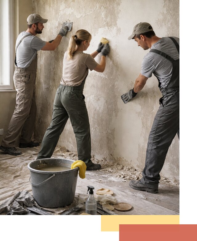 Очистка стен от клея и грунтовки в Коркино качественно и быстро