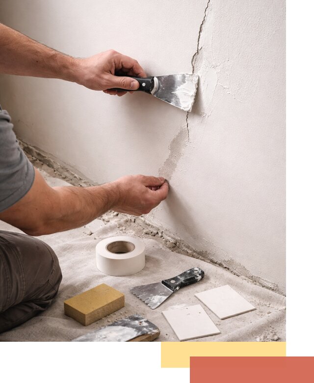 Заделка трещин и сколов в стенах и потолках в Коркино