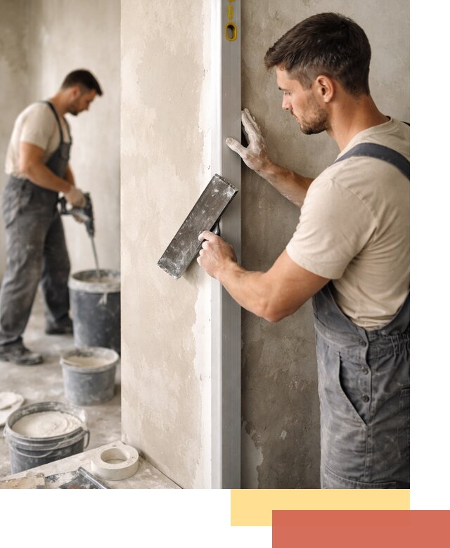 Выведение углов стен в Коркино: монтаж и оштукатуривание