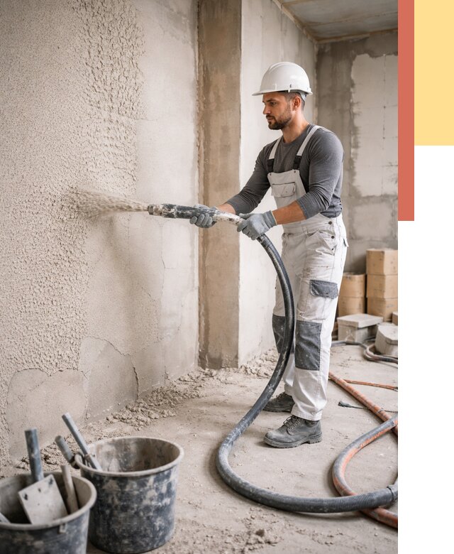 Машинная штукатурка стен в Коркино под ключ от 6748 руб./м2 | ОТДЕЛОЧНИК-Крк