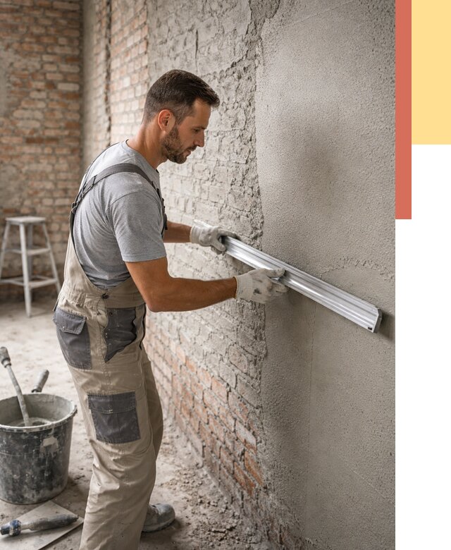 Штукатурка кирпичных стен в Коркино от 4671 руб/м2 — быстро и недорого | ОТДЕЛОЧНИК-Крк