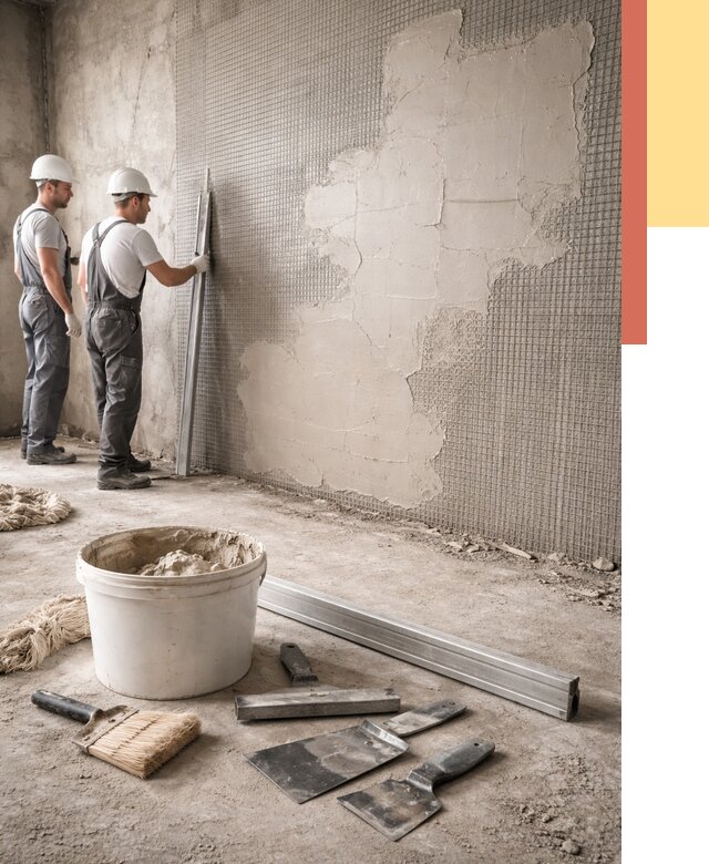 Штукатурка стен по сетке в Коркино от 5710 руб./м2 — быстро и недорого | ОТДЕЛОЧНИК-Крк