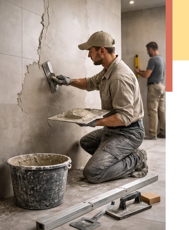 Штукатурка стен в ванной в Коркино от 4671 руб./м² — выравнивание под ключ | ОТДЕЛОЧНИК-Крк