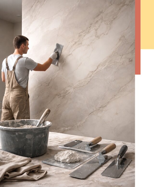 Декоративная штукатурка под мрамор в Коркино от 2907 руб./м² — быстро и недорого | ОТДЕЛОЧНИК-Крк