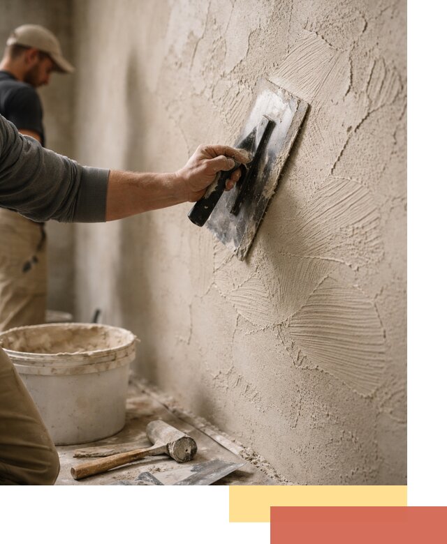 Фактурная штукатурка стен в Коркино — монтаж, отделка, реставрация