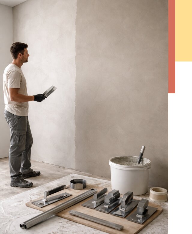 Нанесение микроцемента на стены в Коркино от 3322 руб./м2 под ключ | ОТДЕЛОЧНИК-Крк