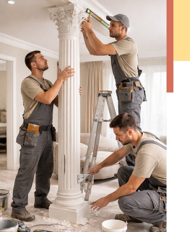 Установка декоративных колонн в Коркино от 12457 руб. под ключ | ОТДЕЛОЧНИК-Крк