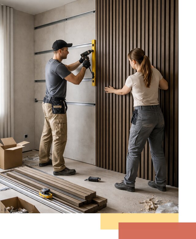 Монтаж реечных панелей на стены в Коркино