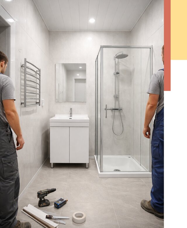 Отделка ванной комнаты панелями ПВХ в Коркино от 4671 руб. за м2 | ОТДЕЛОЧНИК-Крк