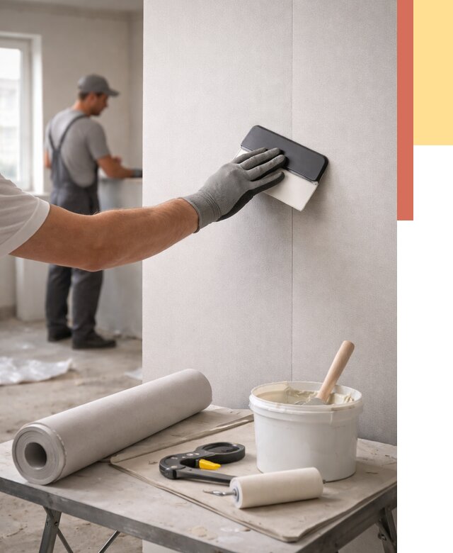 Поклейка обоев под покраску в Коркино от 3633 руб. за м2 | ОТДЕЛОЧНИК-Крк