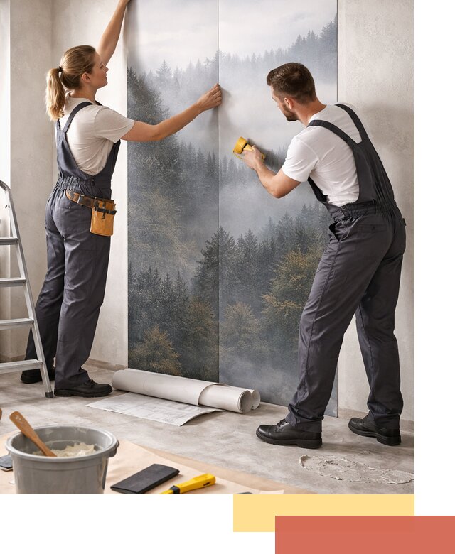 Поклейка фотообоев профессионально в Коркино под ключ