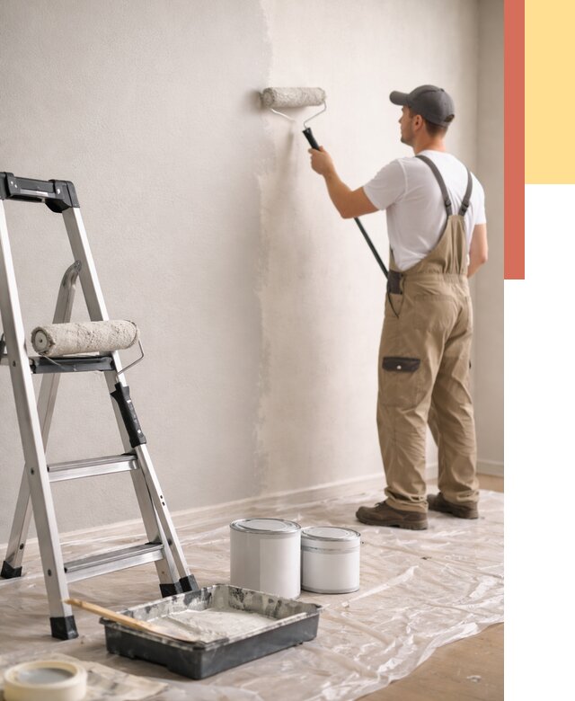 Покраска стен латексной краской в Коркино от 4671 руб. за м2 | ОТДЕЛОЧНИК-Крк