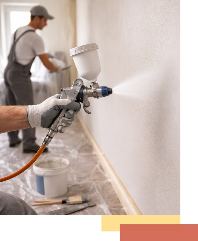 Покраска стен краскопультом в Коркино быстро и качественно