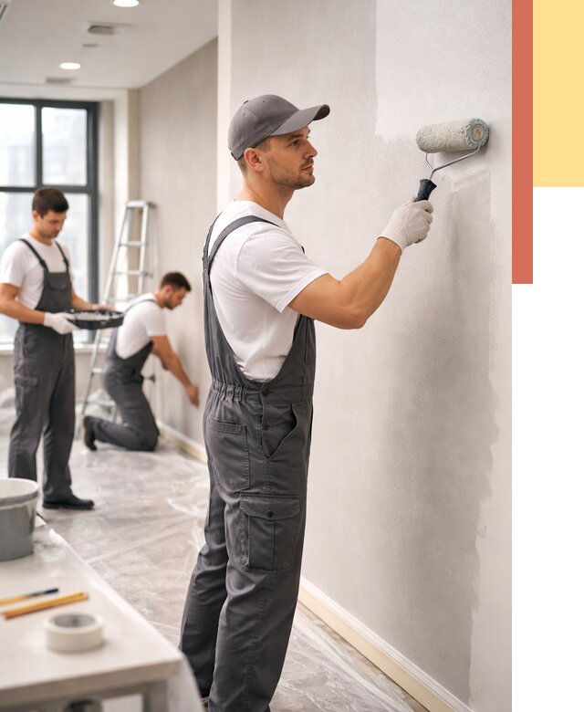 Покраска стен в офисе в Коркино от 8824 руб. — быстро и недорого | ОТДЕЛОЧНИК-Крк