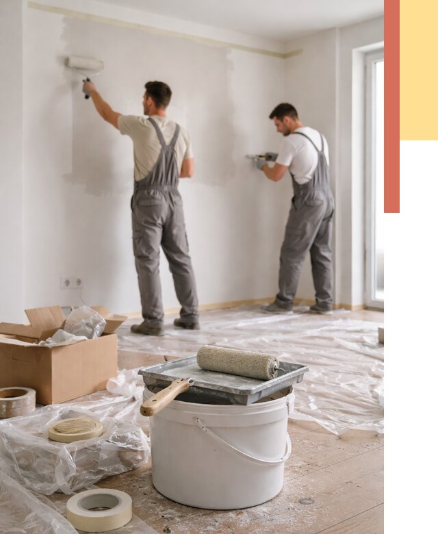 Покраска стен в квартире в Коркино от 2595 руб/м2 — быстро и недорого | ОТДЕЛОЧНИК-Крк