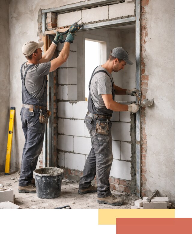 Закладка дверного проема под ключ в Коркино: демонтаж, монтаж, отделка