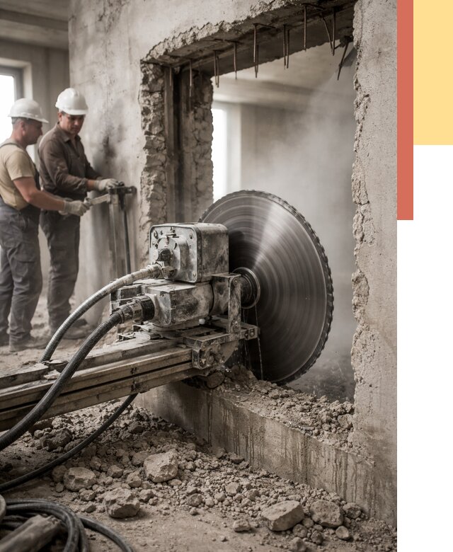 Алмазная резка проемов в Коркино от 4671 руб. быстро и недорого | ОТДЕЛОЧНИК-Крк