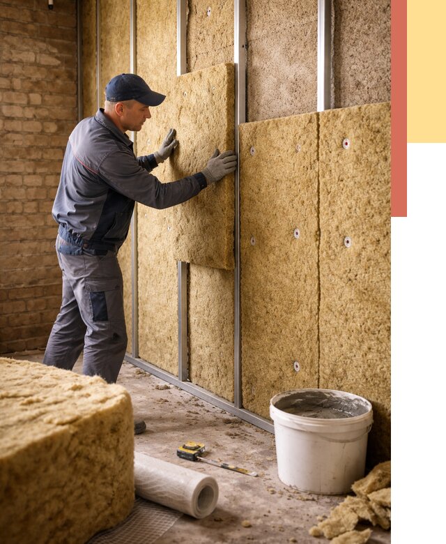 Утепление стен минватой в Коркино от 1401 руб./м2 — недорого и быстро | ОТДЕЛОЧНИК-Крк