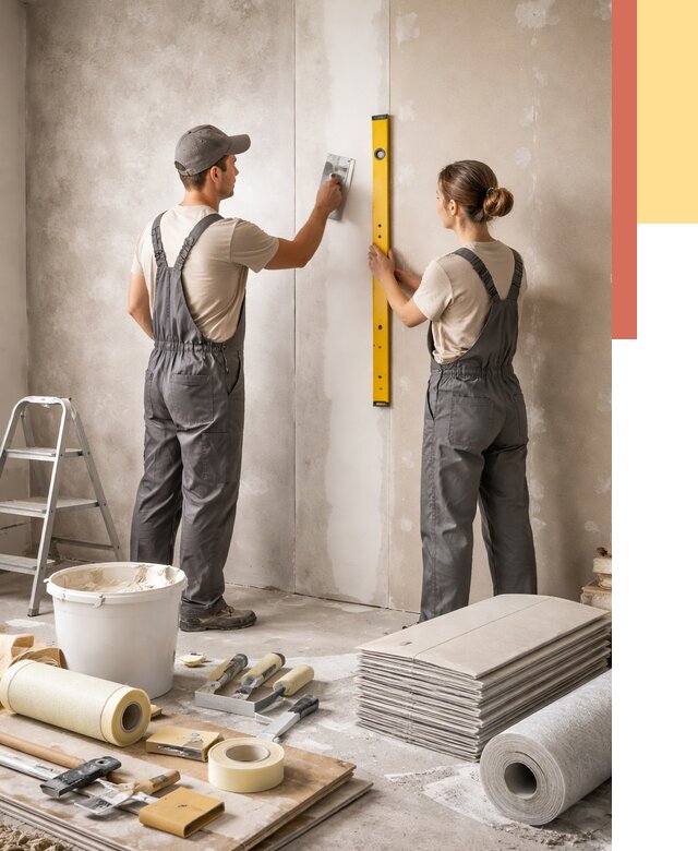 Отделка стен в Коркино от 1557 руб/м² — недорого, быстро, под ключ | ОТДЕЛОЧНИК-Крк