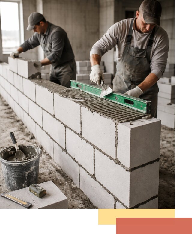 Кладка перегородок из газобетона в Коркино быстро и качественно