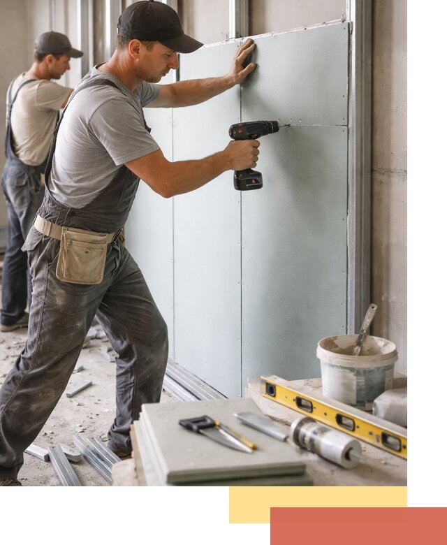 Кладка влагостойких перегородок ПГП в Коркино