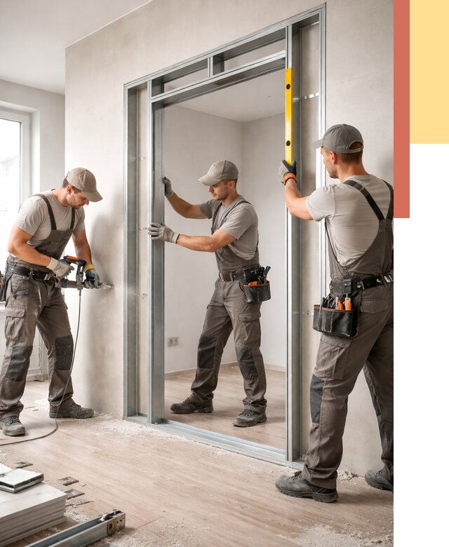 Устройство дверного проема в перегородке в Коркино от 4671 руб. под ключ | ОТДЕЛОЧНИК-Крк