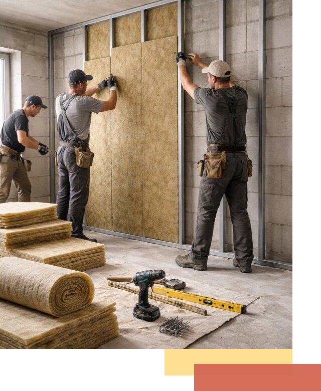 Шумоизоляция перегородок из блоков в Коркино — монтаж и защита шумоизоляцией