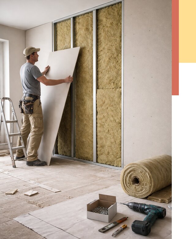 Перегородка из гипсокартона с шумоизоляцией в Коркино от 3239 руб. | ОТДЕЛОЧНИК-Крк