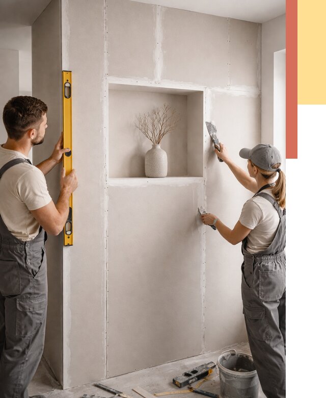 Перегородка из гипсокартона с нишей в Коркино от 3374 руб. под ключ | ОТДЕЛОЧНИК-Крк