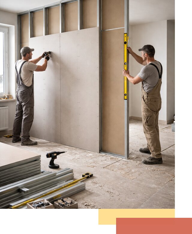 Зонирующая перегородка из гипсокартона под ключ в Коркино