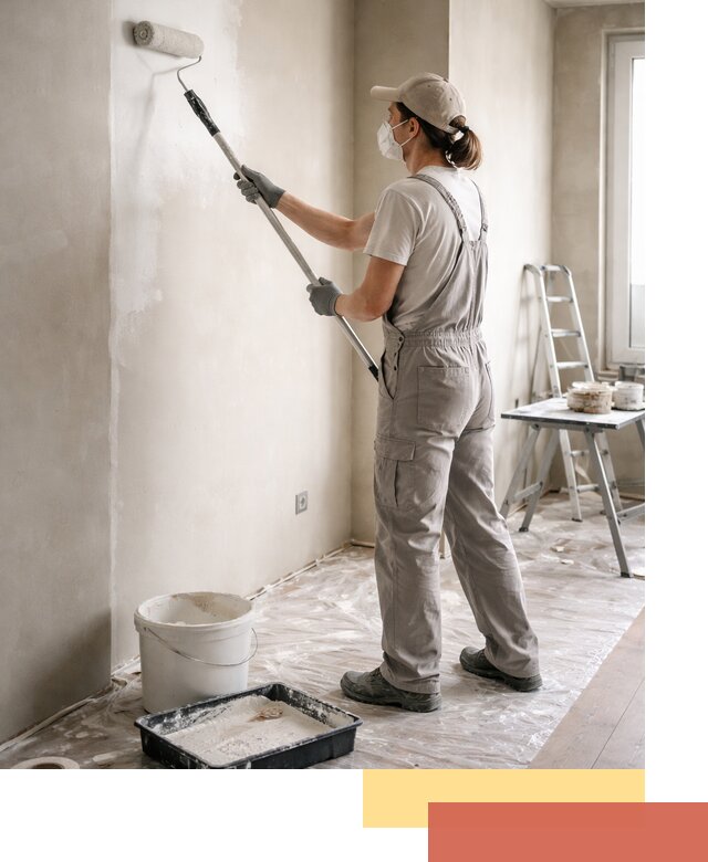 Покраска перегородок из гипсокартона в Коркино качественно и недорого