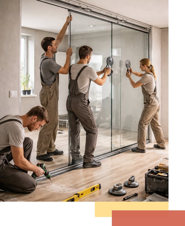 Изготовление стеклянных перегородок на заказ в Коркино