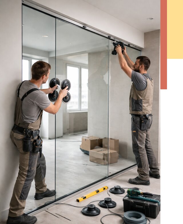 Монтаж стеклянных перегородок в Коркино от 6748 руб. | ОТДЕЛОЧНИК-Крк