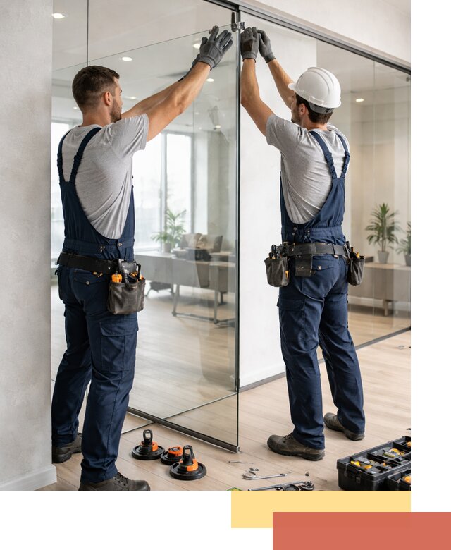 Безрамные стеклянные перегородки под ключ в Коркино