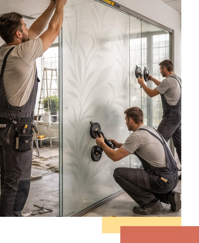 Стеклянные перегородки с рисунком на заказ в Коркино