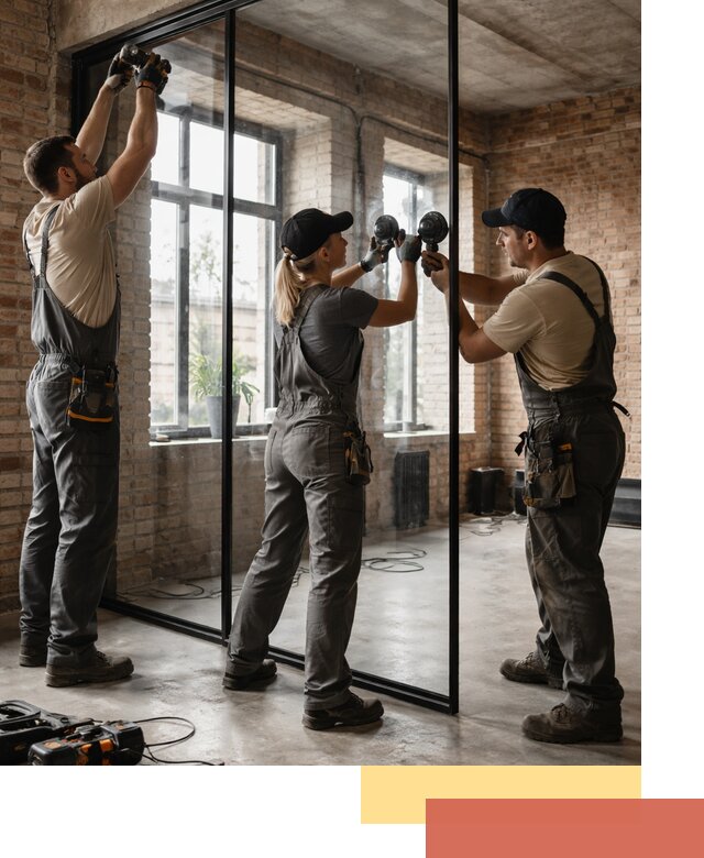 Стеклянные перегородки лофт — изготовление и монтаж в Коркино