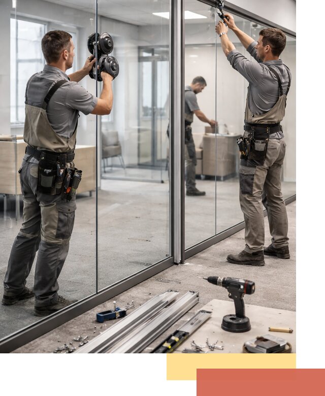 Стеклянные офисные перегородки под ключ в Коркино