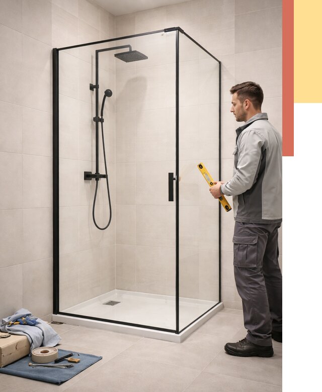 Стеклянные перегородки для душа в Коркино от 12976 руб. | Монтаж под ключ — ОТДЕЛОЧНИК-Крк