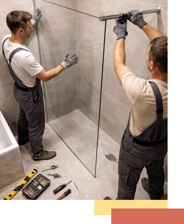 Стеклянные перегородки для душа в Коркино — изготовление и монтаж